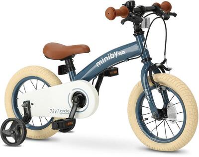 Qplay Miniby Bicicletta per Bambini 14 pollici-3in1-bicicletta senza pedali