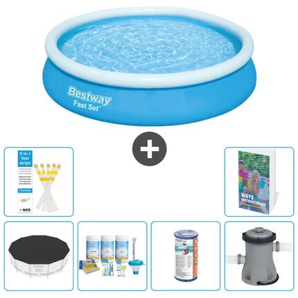 BESTWAY Basen Fast Set Okrągły - 366x76 cm - 7-częściowy S34