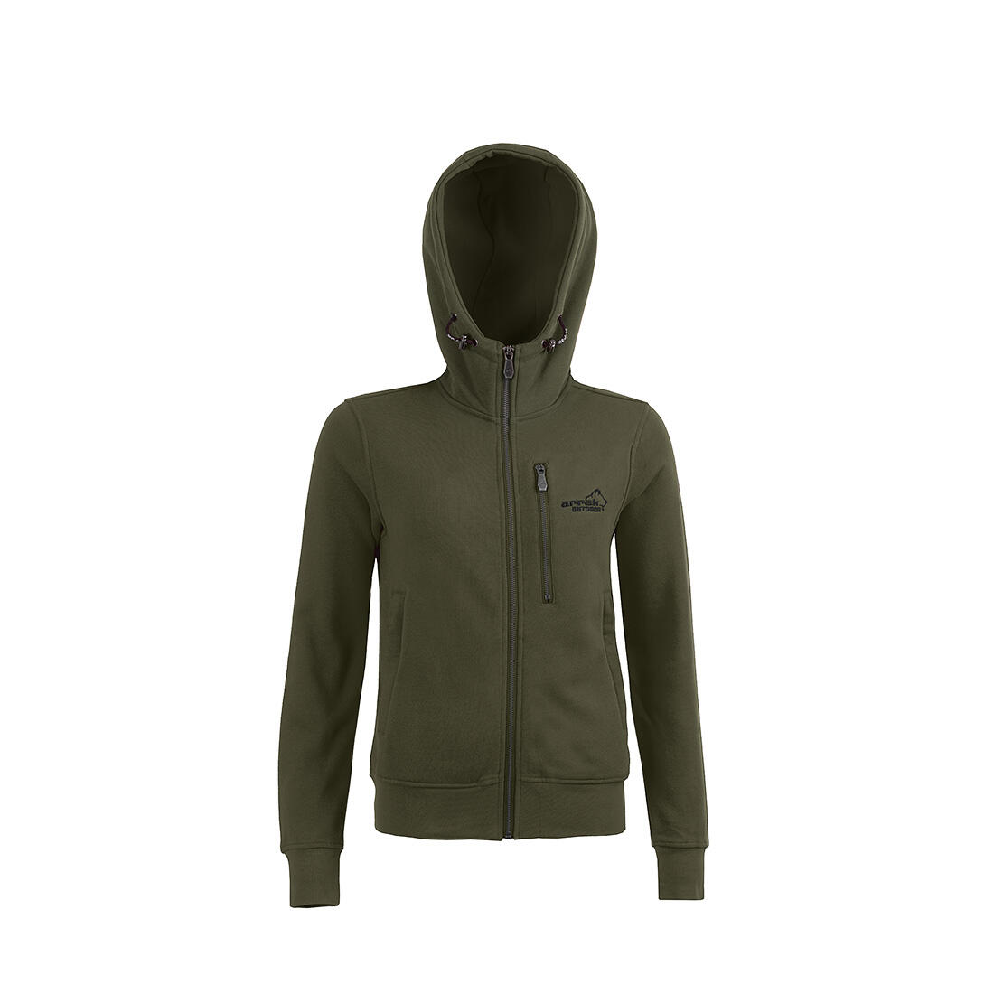 Sportlicher Hoodie für Damen in Olivgrün 3/7