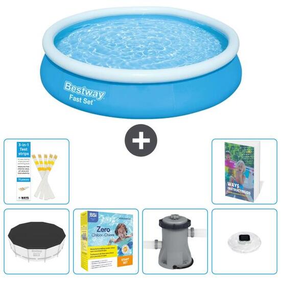 BESTWAY Basen Fast Set Okrągły - 366x76 cm - 7-częściowy S4