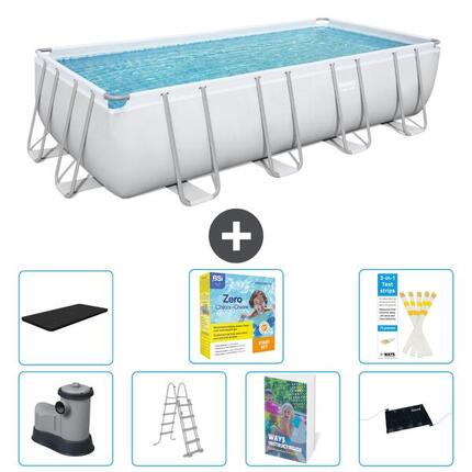 BESTWAY Basen Power Steel Prostokątny - 549x274x122 cm - 8-częściowy S582