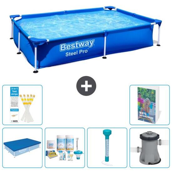 Bestway Steel Pro Rectangulaire - 221x150x43 cm - 7-pièces S52