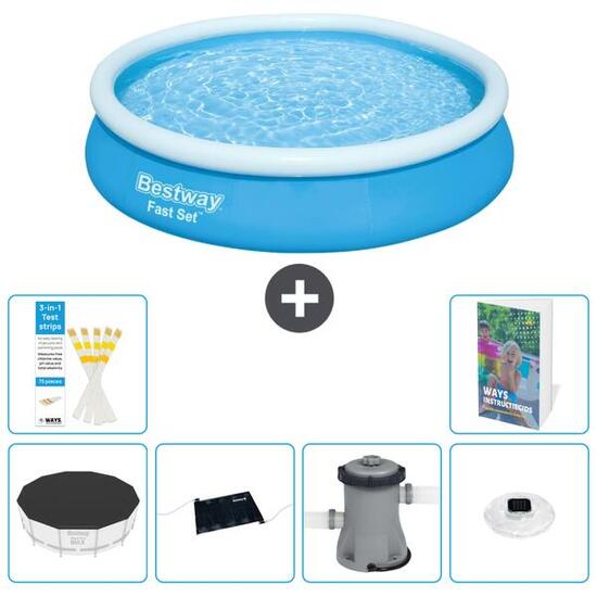 BESTWAY Basen Fast Set Okrągły - 366x76 cm - 7-częściowy S154