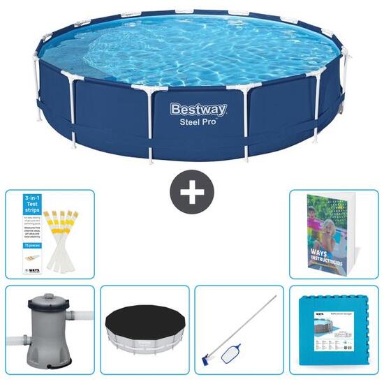 BESTWAY Basen Steel Pro Okrągły - 396x84 cm - 7-częściowy S191
