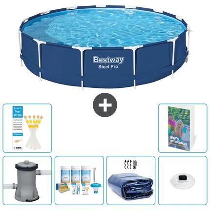 BESTWAY Basen Steel Pro Okrągły - 396x84 cm - 7-częściowy S228