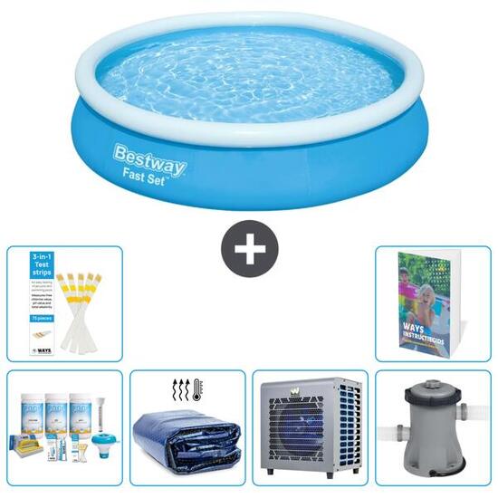 BESTWAY Basen Fast Set Okrągły - 366x76 cm - 7-częściowy S128