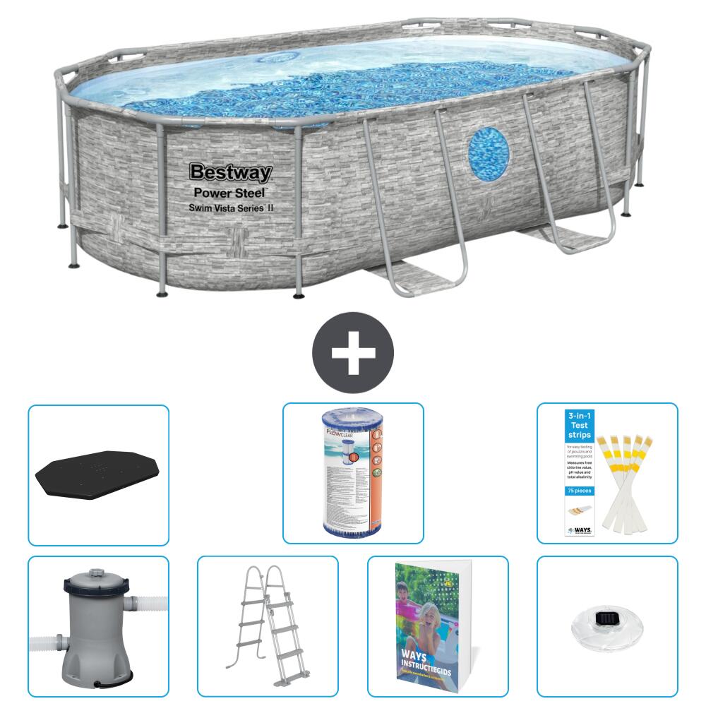 Bestway Power Steel Ovaal - 427x250x100 cm - 8-delig  S622 1/7