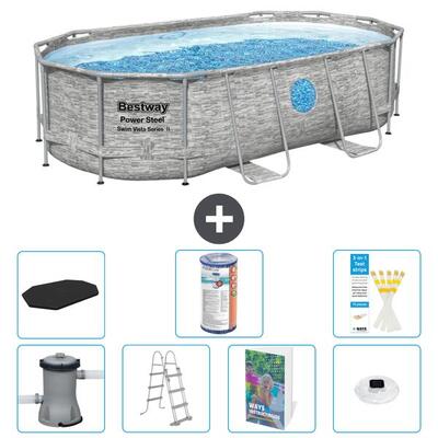 Bestway power steel ovaal - 427x250x100 cm - 8-delig s622
