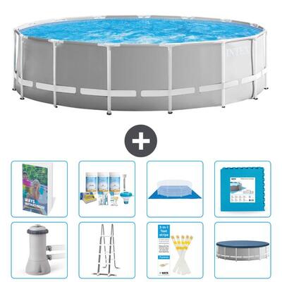 Prism frame zwembad rond - 457x122 cm - 9-delig s536