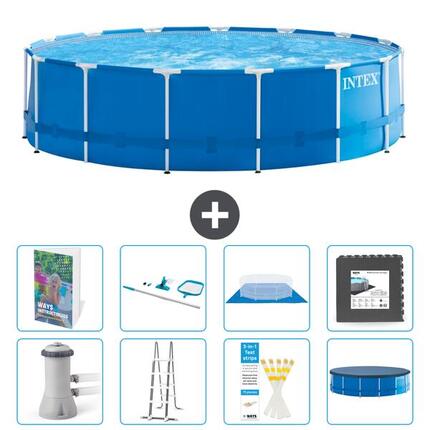 INTEX Basen ze stelażem Okrągły - 457x122 cm - 9-częściowy S565