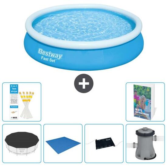BESTWAY Basen Fast Set Okrągły - 366x76 cm - 7-częściowy S40