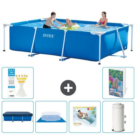 INTEX Piscina con estructura Rectangular - 300x200x75 cm - 7-piezas S148