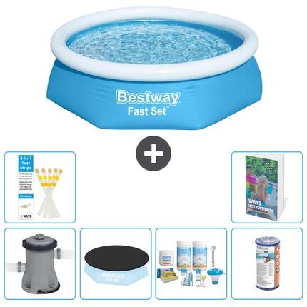 BESTWAY Basen Fast Set Okrągły - 244x61 cm - 7-częściowy S208
