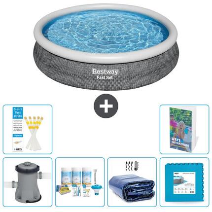 BESTWAY Basen Fast Set Okrągły - 366x76 cm - 7-częściowy S188