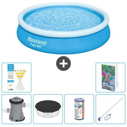 BESTWAY Basen Fast Set Okrągły - 366x76 cm - 7-częściowy S304