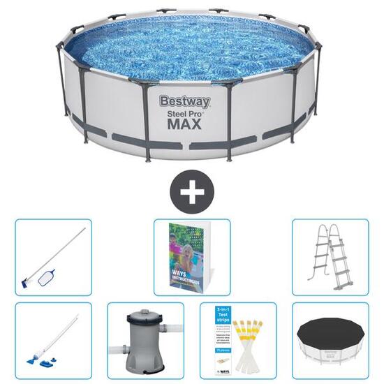 BESTWAY Basen Steel Pro MAX Okrągły - 366x100 cm - 8-częściowy S431