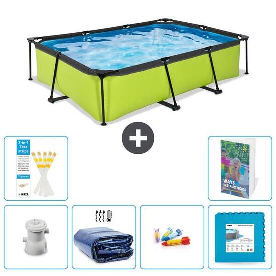 EXIT TOYS Basen Prostokątny - 300x200x65 cm - 7-częściowy S229
