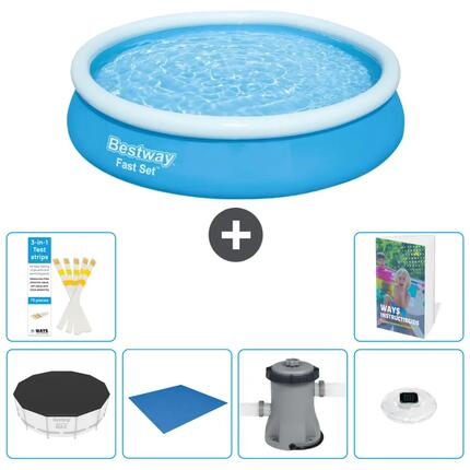 BESTWAY Basen Fast Set Okrągły - 366x76 cm - 7-częściowy S74