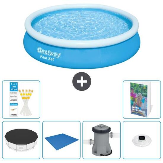 BESTWAY Basen Fast Set Okrągły - 366x76 cm - 7-częściowy S74