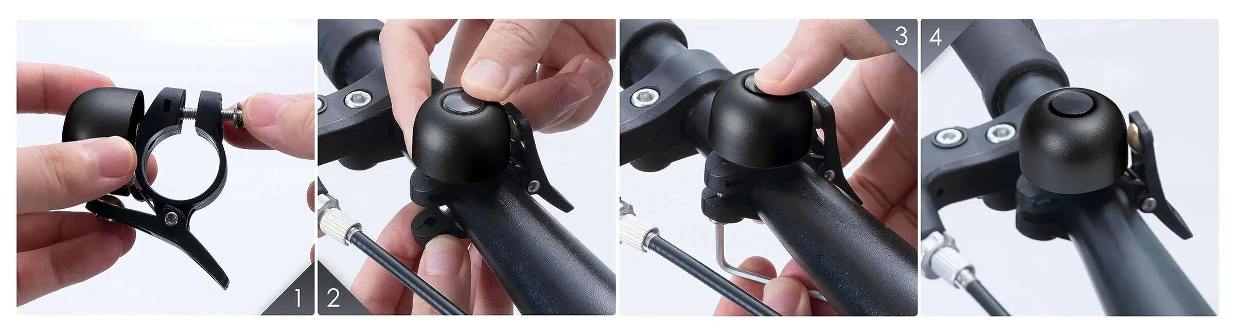Cloche de vélo ROCKBROS Aluminium 120dB Czarny 3/4