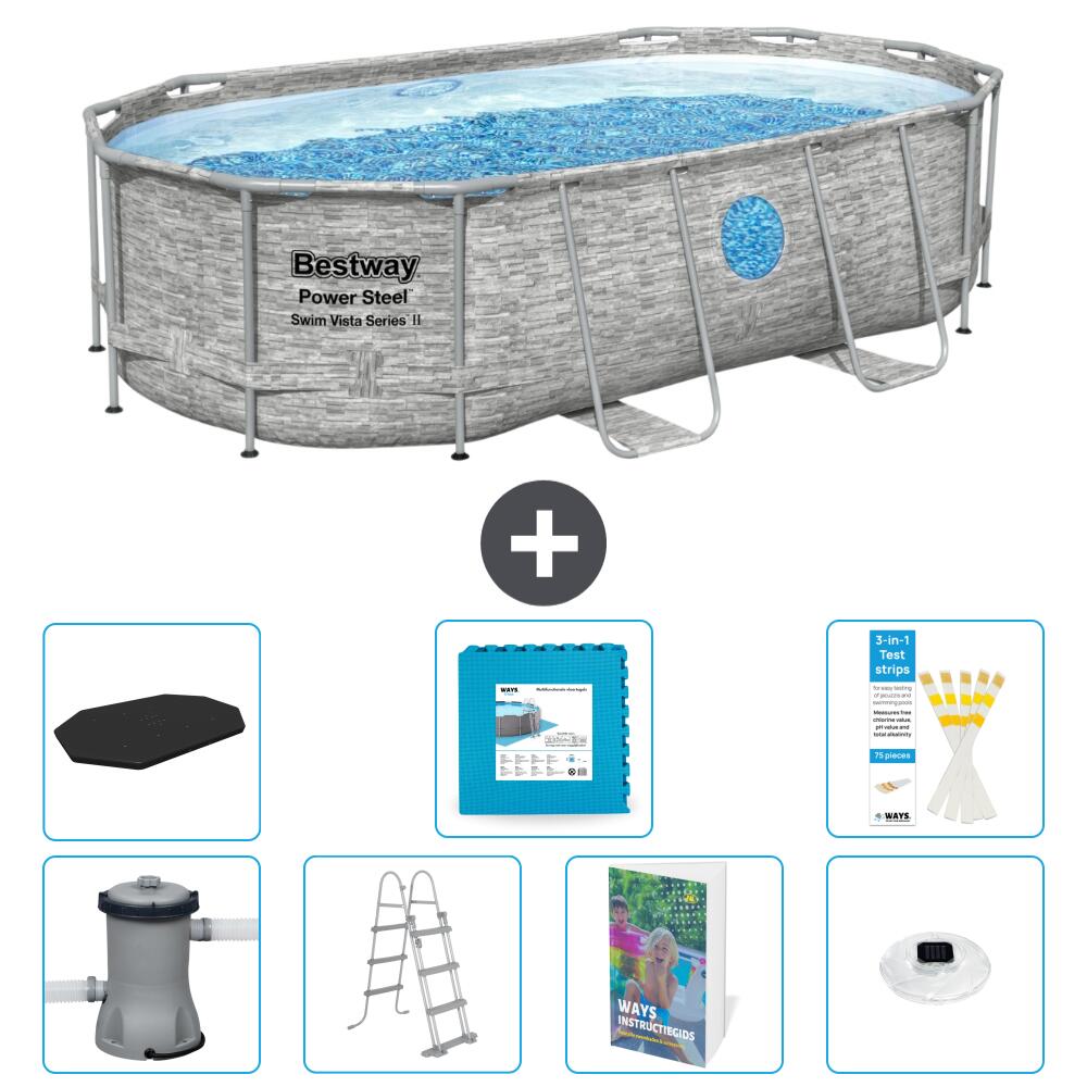Bestway Power Steel Ovaal - 427x250x100 cm - 8-delig  S674 1/7