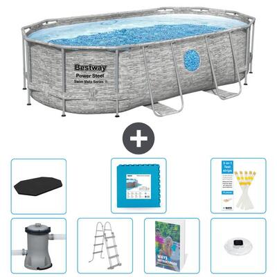 Bestway power steel ovaal - 427x250x100 cm - 8-delig s674