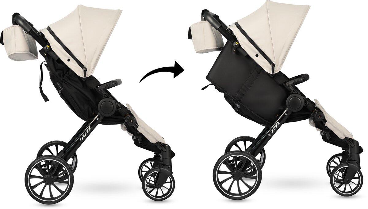 Qplay Go Cargo – Poussette pliable & chariot - Beige 4/7