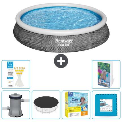 BESTWAY Basen Fast Set Okrągły - 396x84 cm - 7-częściowy S276