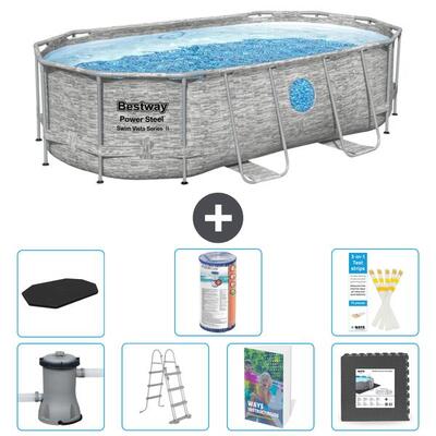 Bestway power steel ovaal - 427x250x100 cm - 8-delig s563