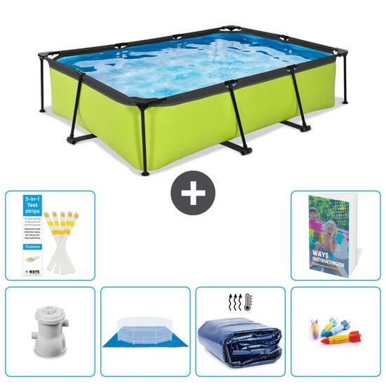 EXIT TOYS Basen Prostokątny - 300x200x65 cm - 7-częściowy S220