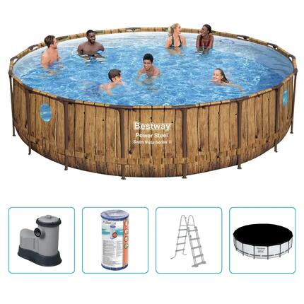 Bestway Swim Vista 549x122cm Piscine bois – 5 pièces