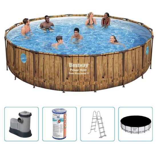 Bestway Swim Vista 549x122cm Piscine bois – 5 pièces