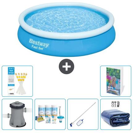 BESTWAY Basen Fast Set Okrągły - 366x76 cm - 7-częściowy S267