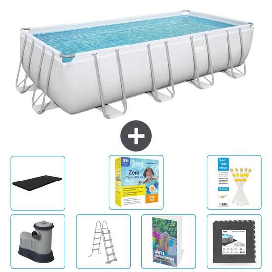 BESTWAY Basen Power Steel Prostokątny - 549x274x122 cm - 8-częściowy S607