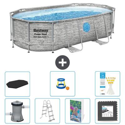 Bestway power steel ovaal - 427x250x100 cm - 8-delig s525
