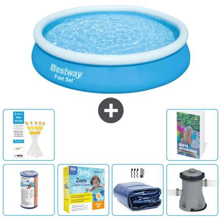 BESTWAY Basen Fast Set Okrągły - 366x76 cm - 7-częściowy S50