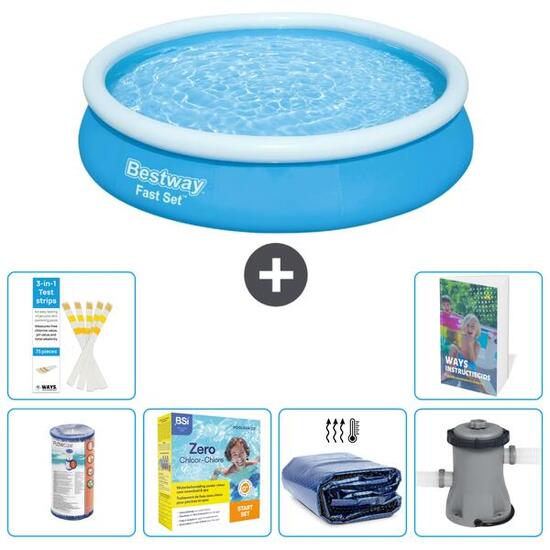 BESTWAY Basen Fast Set Okrągły - 366x76 cm - 7-częściowy S50