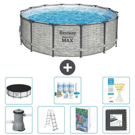 BESTWAY Basen Steel Pro MAX Okrągły - 427x122 cm - 8-częściowy S581
