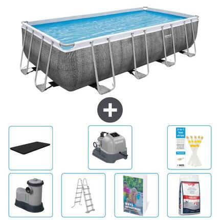 BESTWAY Basen Power Steel Prostokątny - 549x274x122 cm - 8-częściowy S649