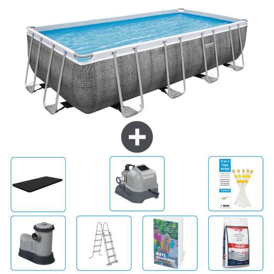 BESTWAY Basen Power Steel Prostokątny - 549x274x122 cm - 8-częściowy S649