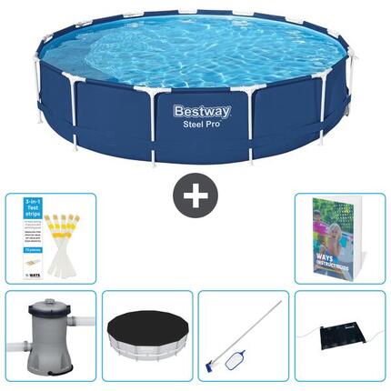 BESTWAY Basen Steel Pro Okrągły - 396x84 cm - 7-częściowy S241