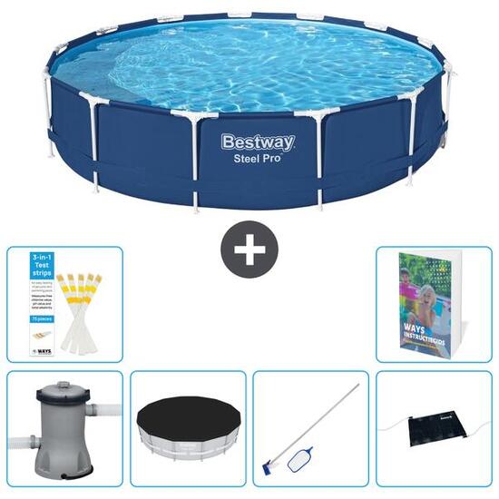 BESTWAY Basen Steel Pro Okrągły - 396x84 cm - 7-częściowy S241