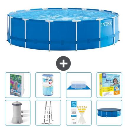 INTEX Basen ze stelażem Okrągły - 457x122 cm - 9-częściowy S572