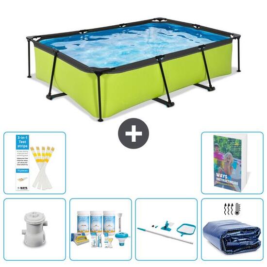 EXIT TOYS Basen Prostokątny - 300x200x65 cm - 7-częściowy S267