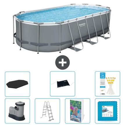 BESTWAY Basen Power Steel Owalny - 549x274x122 cm - 8-częściowy S621
