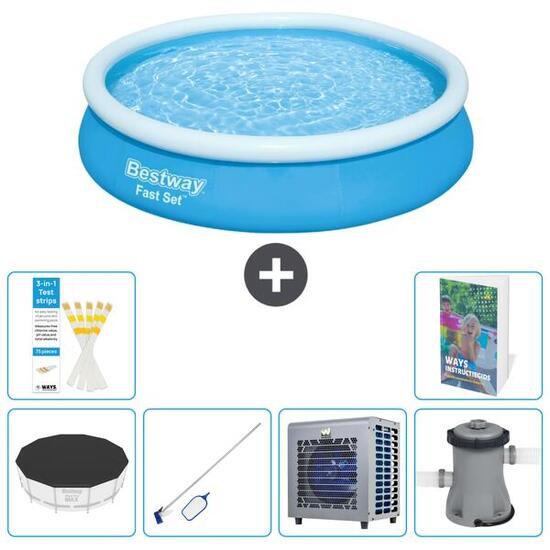 BESTWAY Basen Fast Set Okrągły - 366x76 cm - 7-częściowy S109