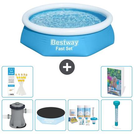 BESTWAY Basen Fast Set Okrągły - 244x61 cm - 7-częściowy S226