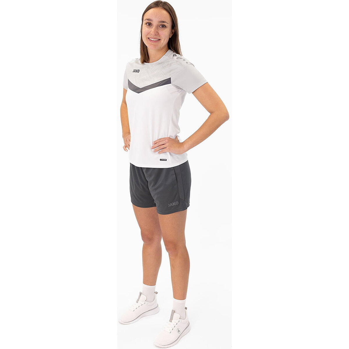 Jako Iconic T-shirt Dames - Wit / Zachtgrijs 5/5