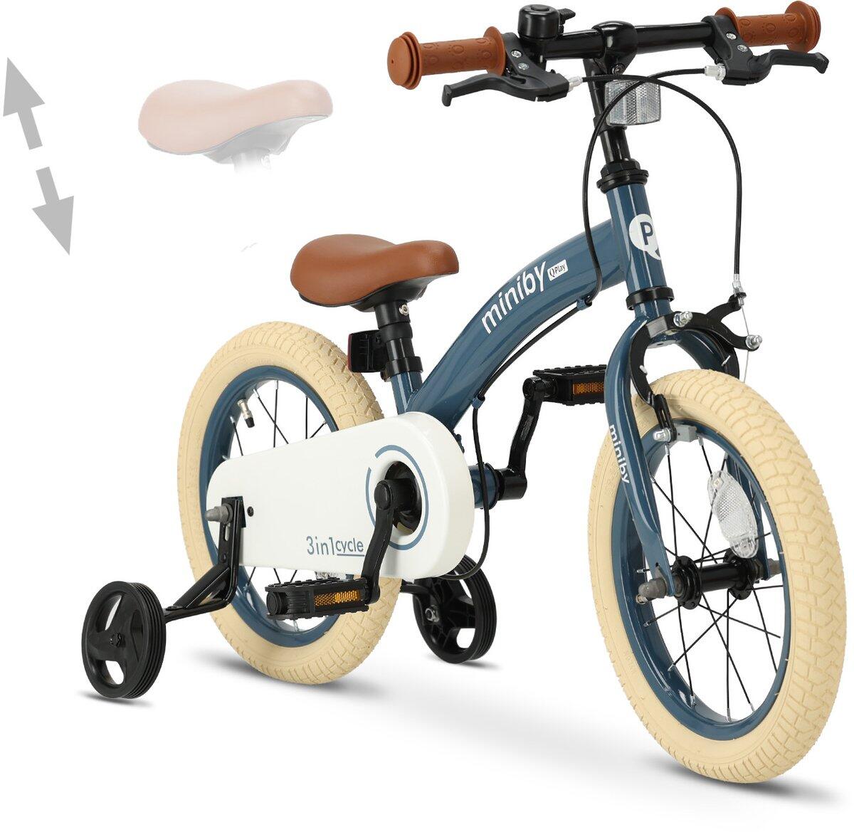 Qplay Miniby Kinderfiets 14 inch - 3 in 1 - loopfiets - Staal 2/7