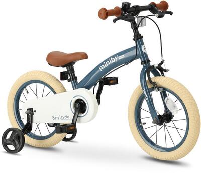 Qplay Miniby Bicicletta per Bambini 14 pollici-3in1-bicicletta senza pedali
